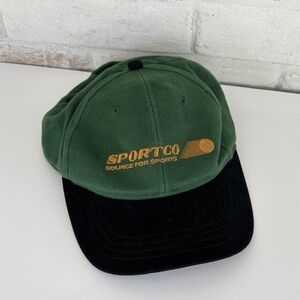 Vintage Green and Black Sportco Cap Sports